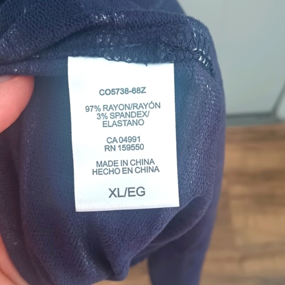 NWT Hilary Radley blue white striped rayon midi t-shirt maxi dress size XL - Picture 5 of 7